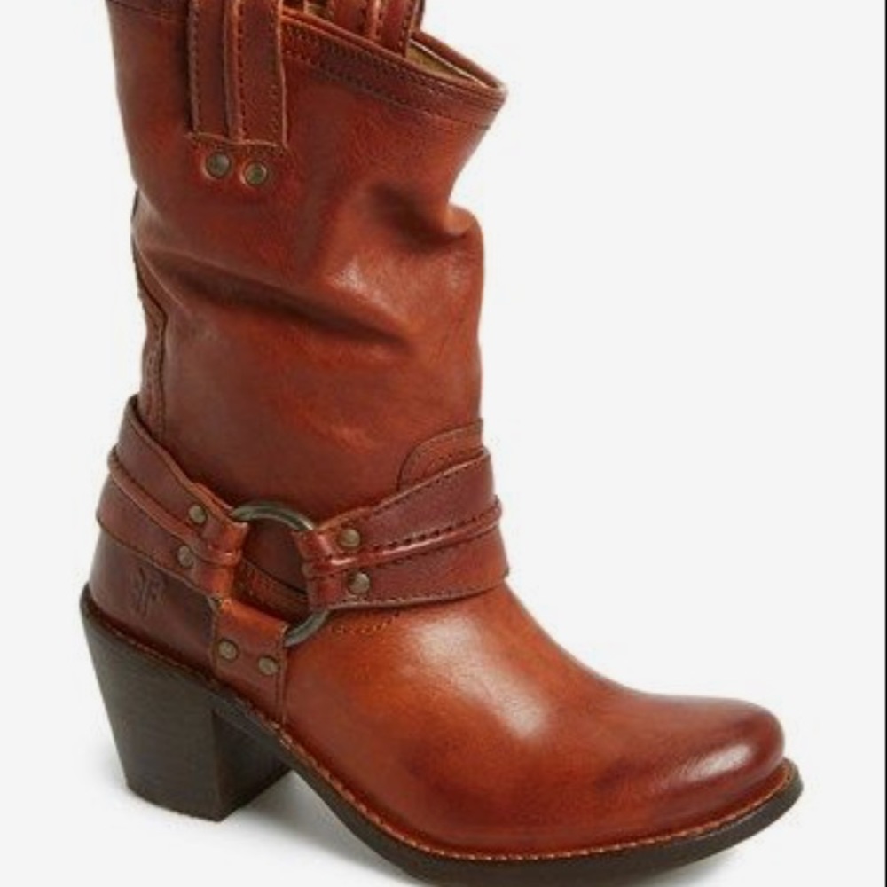 Frye Carmen Harness Short Whisky Motorcycle boots